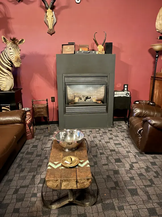 The fireplace wall